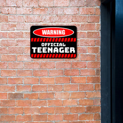 Classic Framed Plus Warning Official Teenager Wall or Door Sign | Novelty Funny Warning Signs