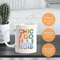 Chicago, Illinois 11oz Plastic or Ceramic Coffee Mug | American Cities Coffee Cups