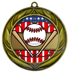 All Quality Baseball Softball Wreath Design Medal - 1st, 2nd, 3rd Place