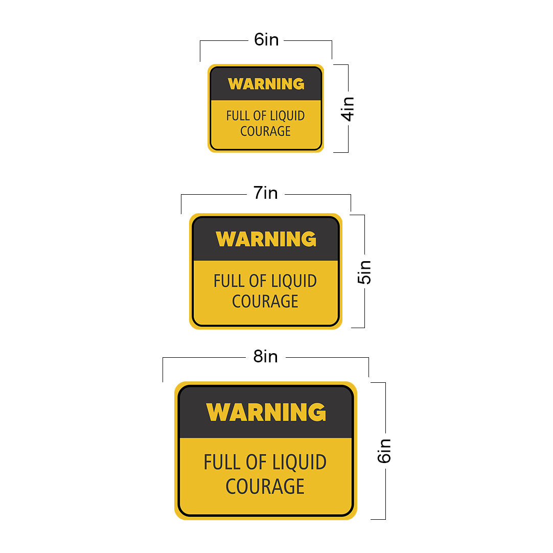 Classic Framed Plus Warning Full Of Liquid Courage Door or Wall Sign | Funny Home Decor