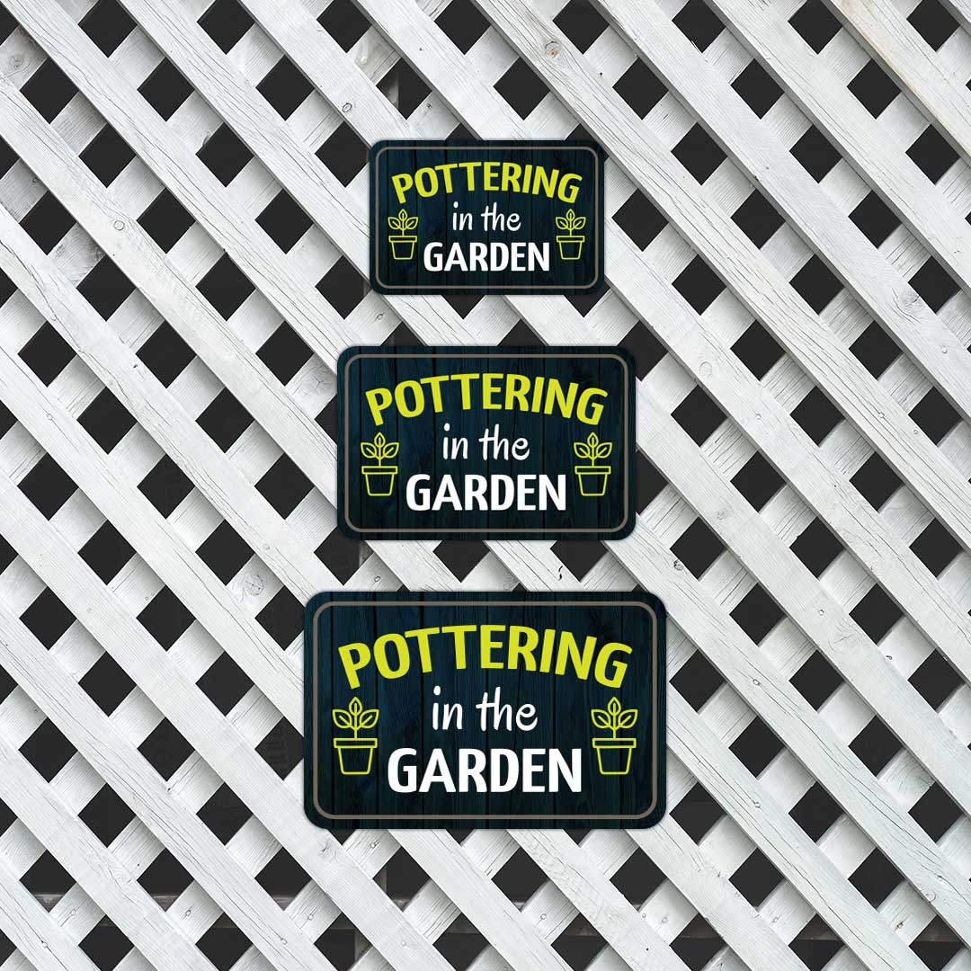 Classic Framed Plus Pottering In The Garden Door or Wall Sign | Home & Garden Decor