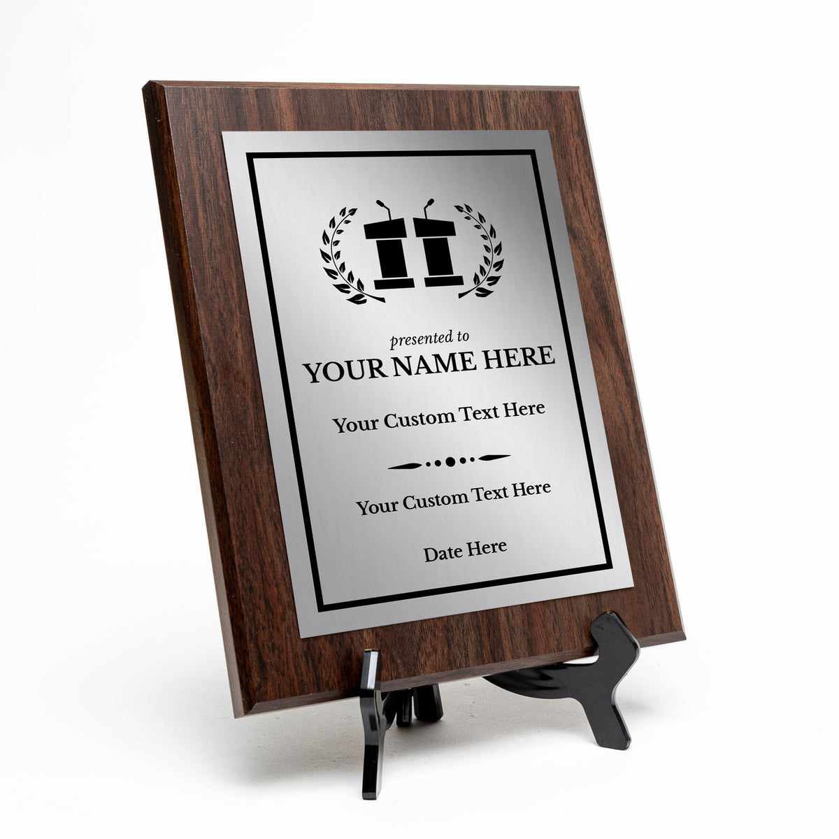 Debating and Model Diplomacy Theme Custom Award Plaque |Easel Mount Option | Achievement and Service Personalizable Plaques