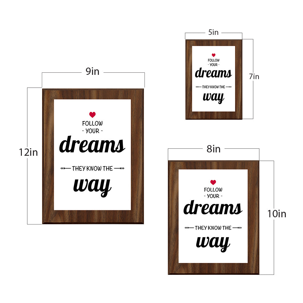 Follow Your Dreams They Know The Way Decorative Wall Plaque | Motivational Home Decor