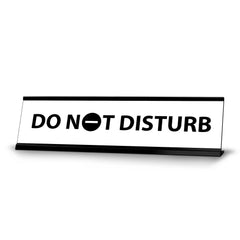 Do not disturb Black, Black Frame Desk Sign (2x8")