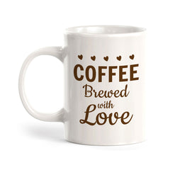 Designs ByLITA Coffee: Brewed with Love Office Workspace Home Family 11oz Plastic/Ceramic Coffee Mug