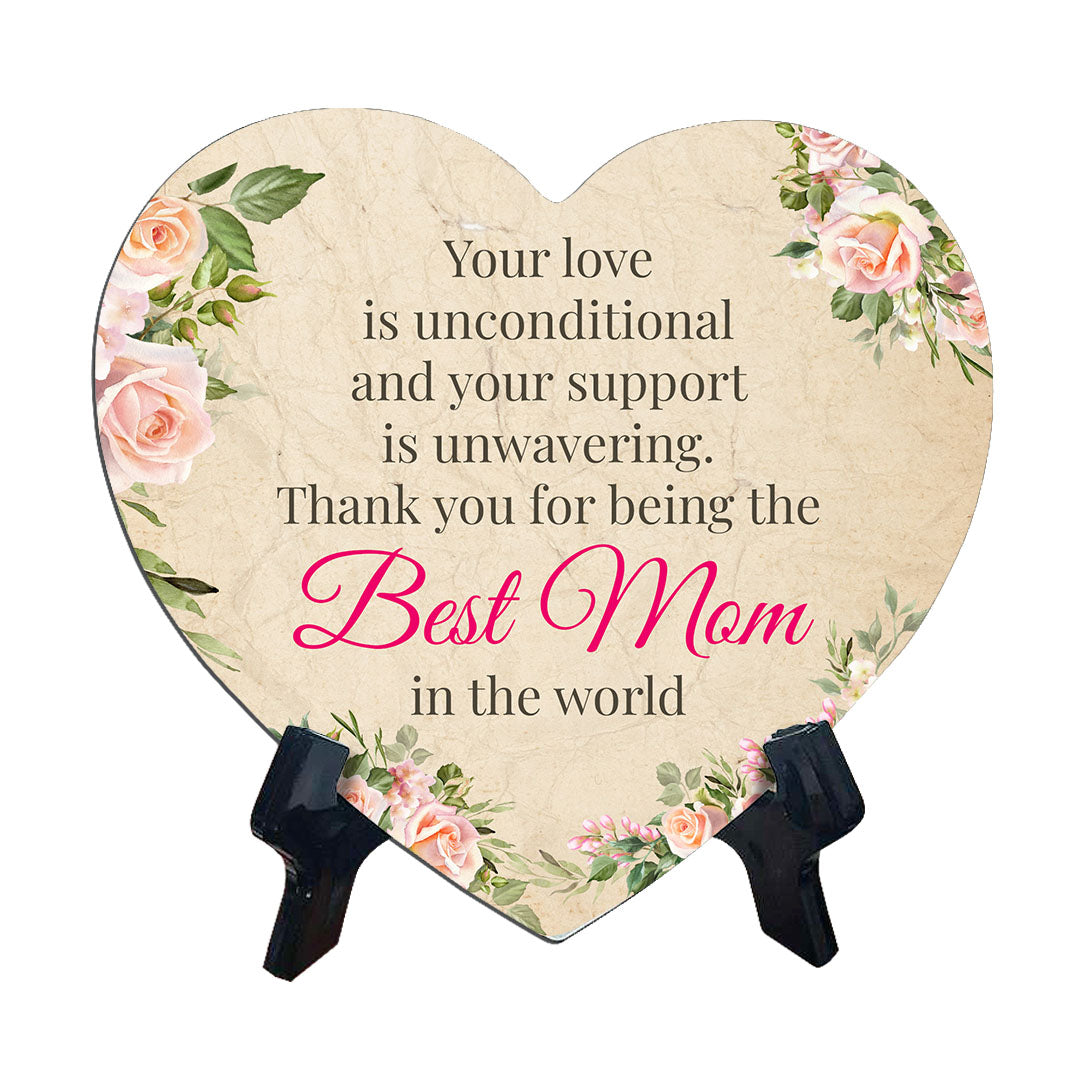 Mother Appreciation Home Decoration Heart Table Sign with Acrylic Stand (6" x 5")