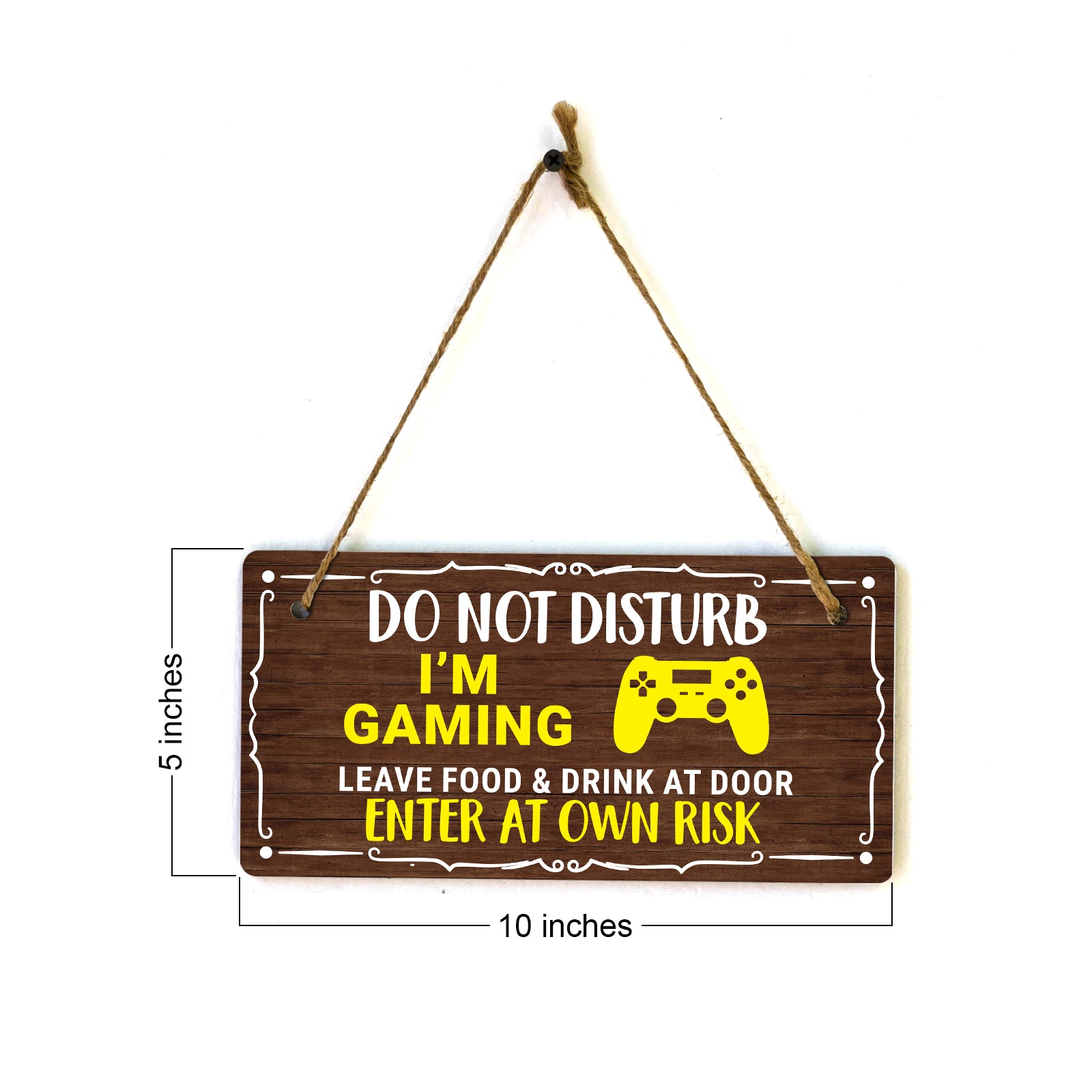 Do Not Disturb I'm Gaming Leave Food & Drink At Door Enter At Own Risk 5x10 Hanging Plus Wall or Door Sign | Funny Home Decor