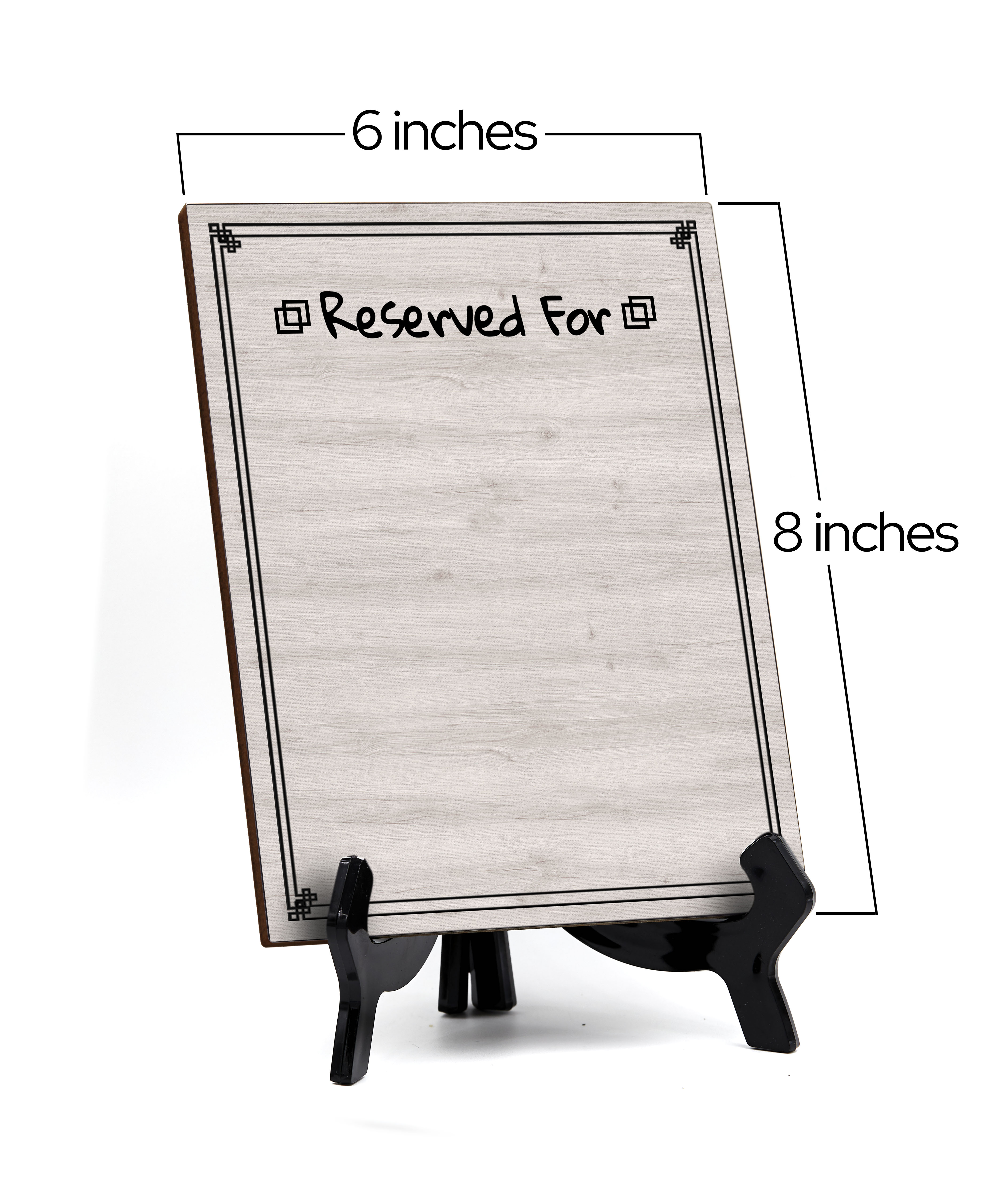 Reserved For 6x8 Dry Wipe Liquid Chalk Table Sign 6x8 Easy Installation | Restaurant & Bar | Perfect To Clearly Direct Customers & Advertise Specials | No Pen Included