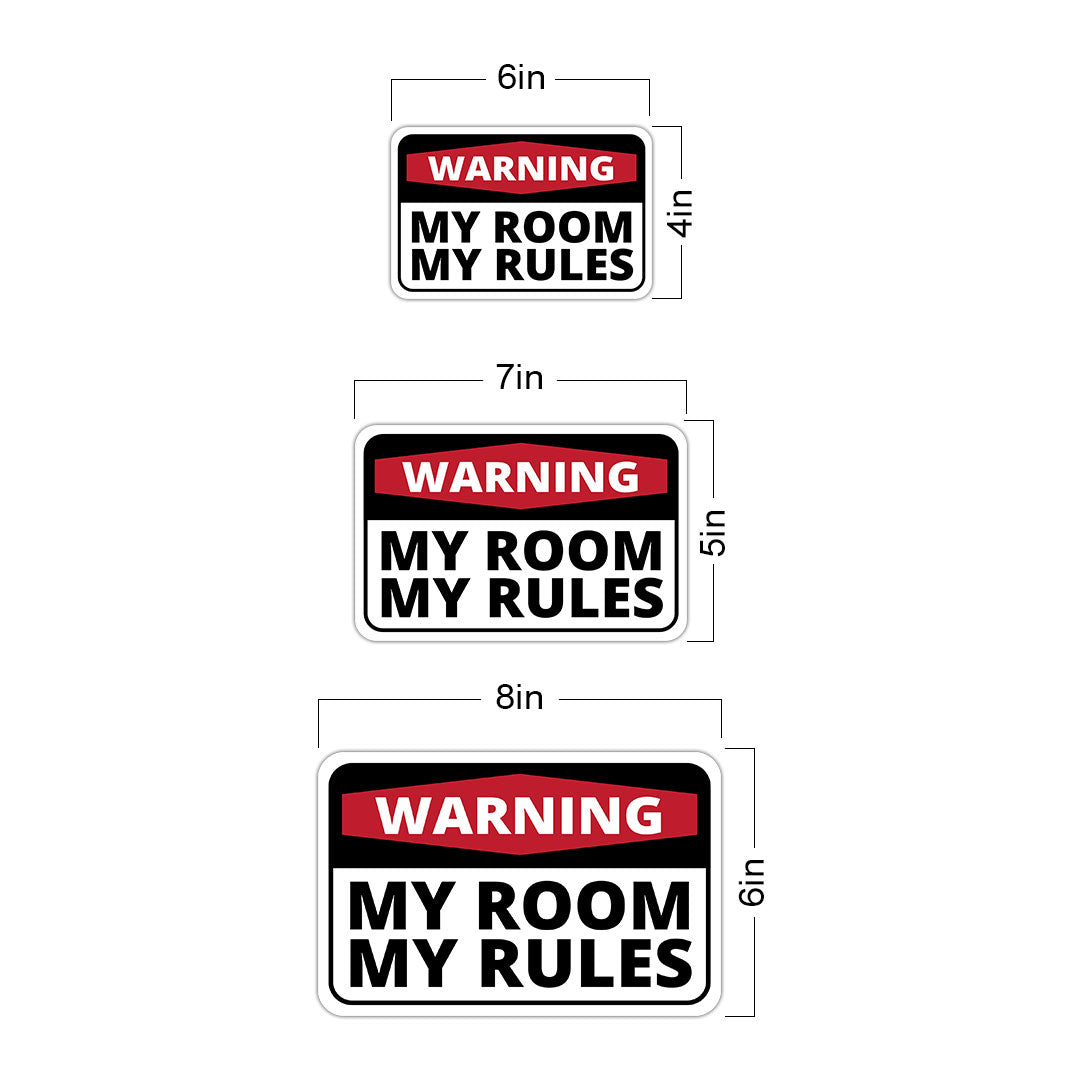 Classic Framed Plus Warning My Room My Rules Wall or Door Sign | Funny Naughty Decor