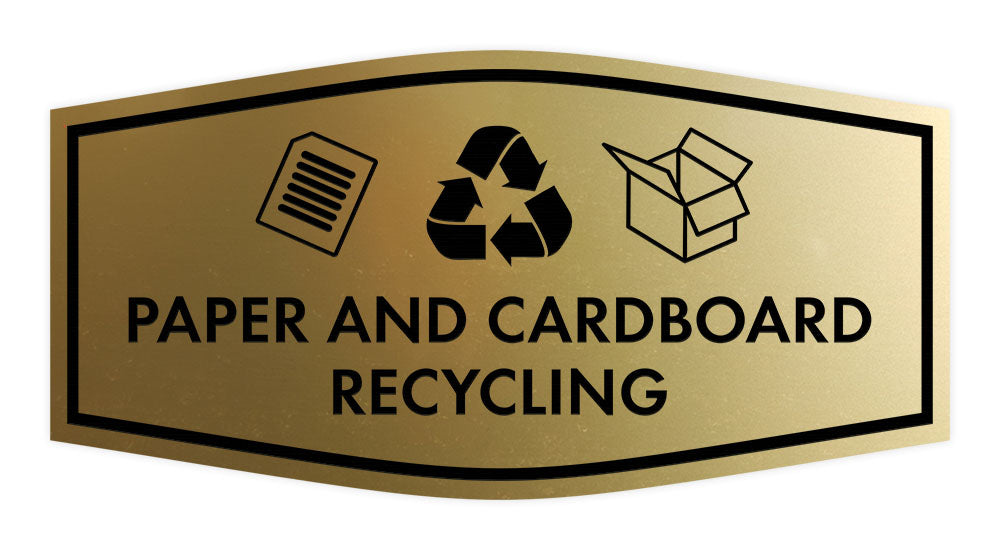 Fancy Paper and Cardboard Recycling Wall or Door Sign