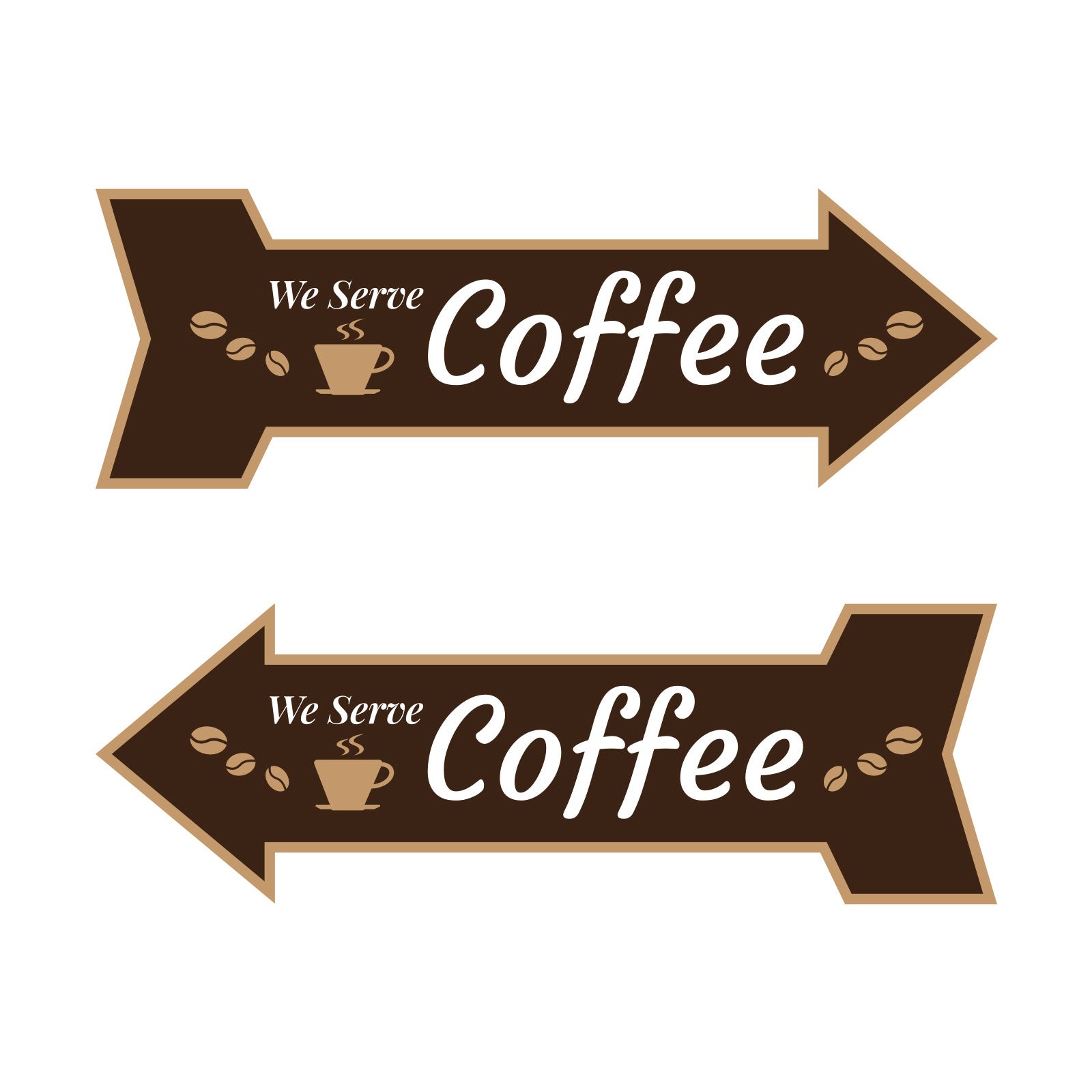 Arrow Shape We Serve Coffee 12x4" Wall or Door Sign | Funny Home Decor | Shop Décor