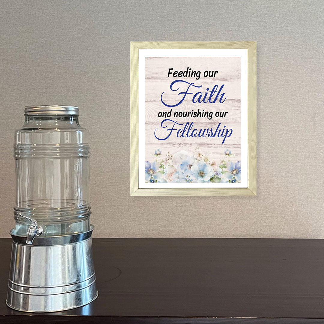 Designs ByLITA Feeding Our Faith And Nourishing Our Fellowship, Framed Wall Art Print | Religious Church & Home Decor