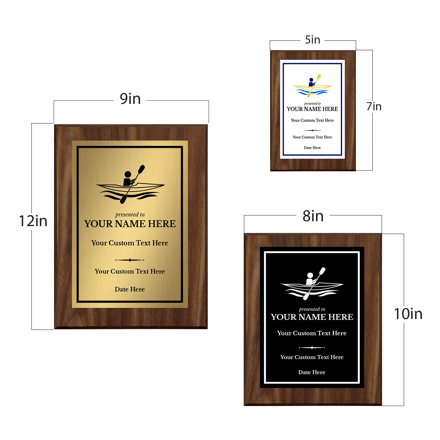 Kayaking Customizable Wooden Award Plaque | Easel Mount Option | Achievement and Recognition Personalizable Plaques | Sports Award