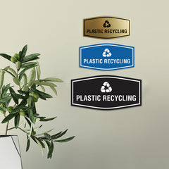 Fancy Plastic Recycling Wall or Door Sign