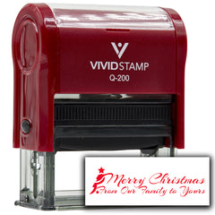 All Quality Merry Christmas From Our Family to Yours Self-Inking Rubber Stamp | Christmas Gift Stamp | Festive Season