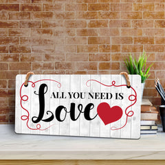 All You Need is Love 10x5 Hanging Plus Wall or Door Sign | Family Home Decor