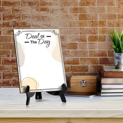 Deal Of The Day 6x8 Dry Wipe Table Sign Easy Installation | Restaurant & Bar | Perfect To Clearly Direct Customers & Advertise Specials | No Pen Included