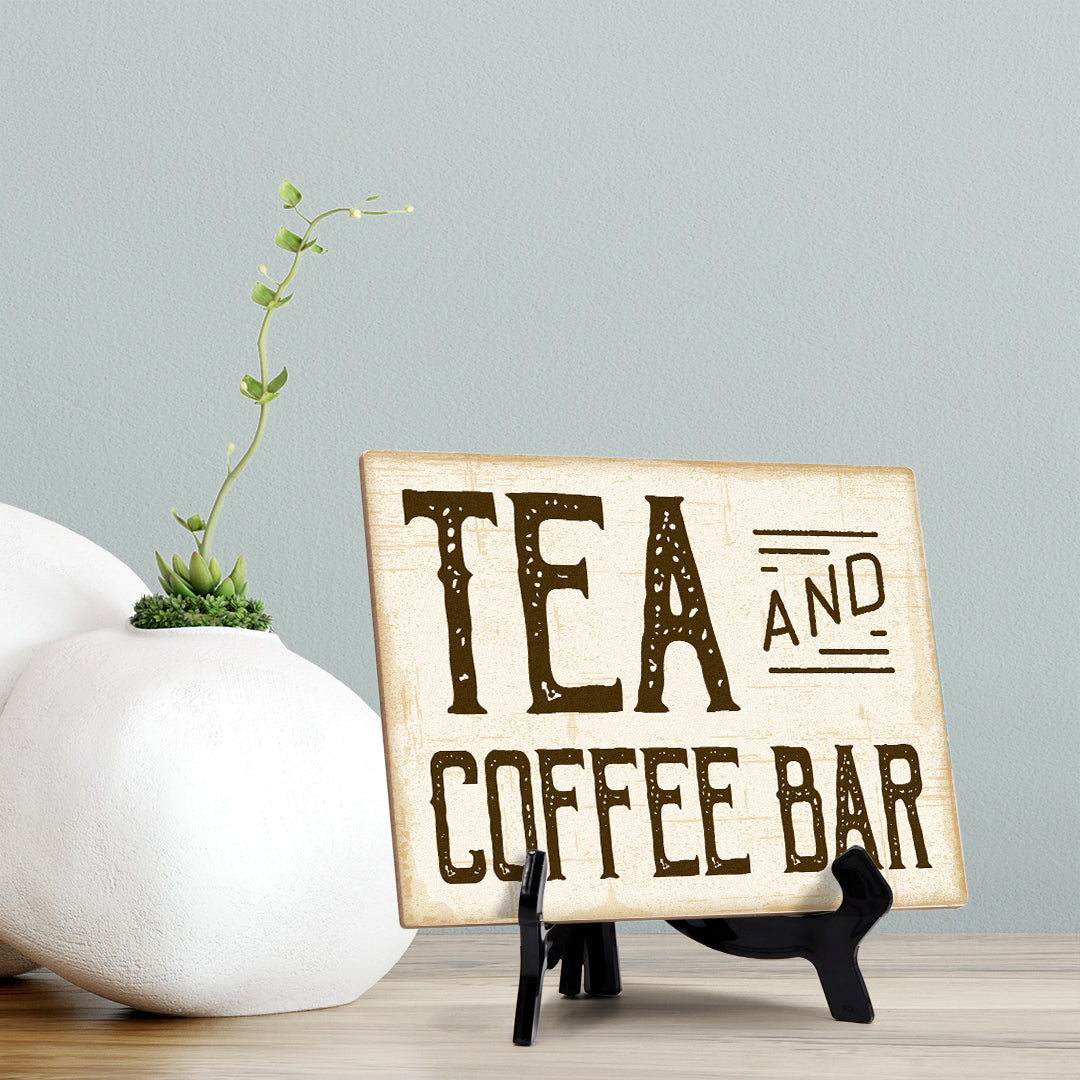 Signs ByLITA Tea and Coffee Bar Wedding Decoration Table Sign with Acrylic Stand (6x8“)