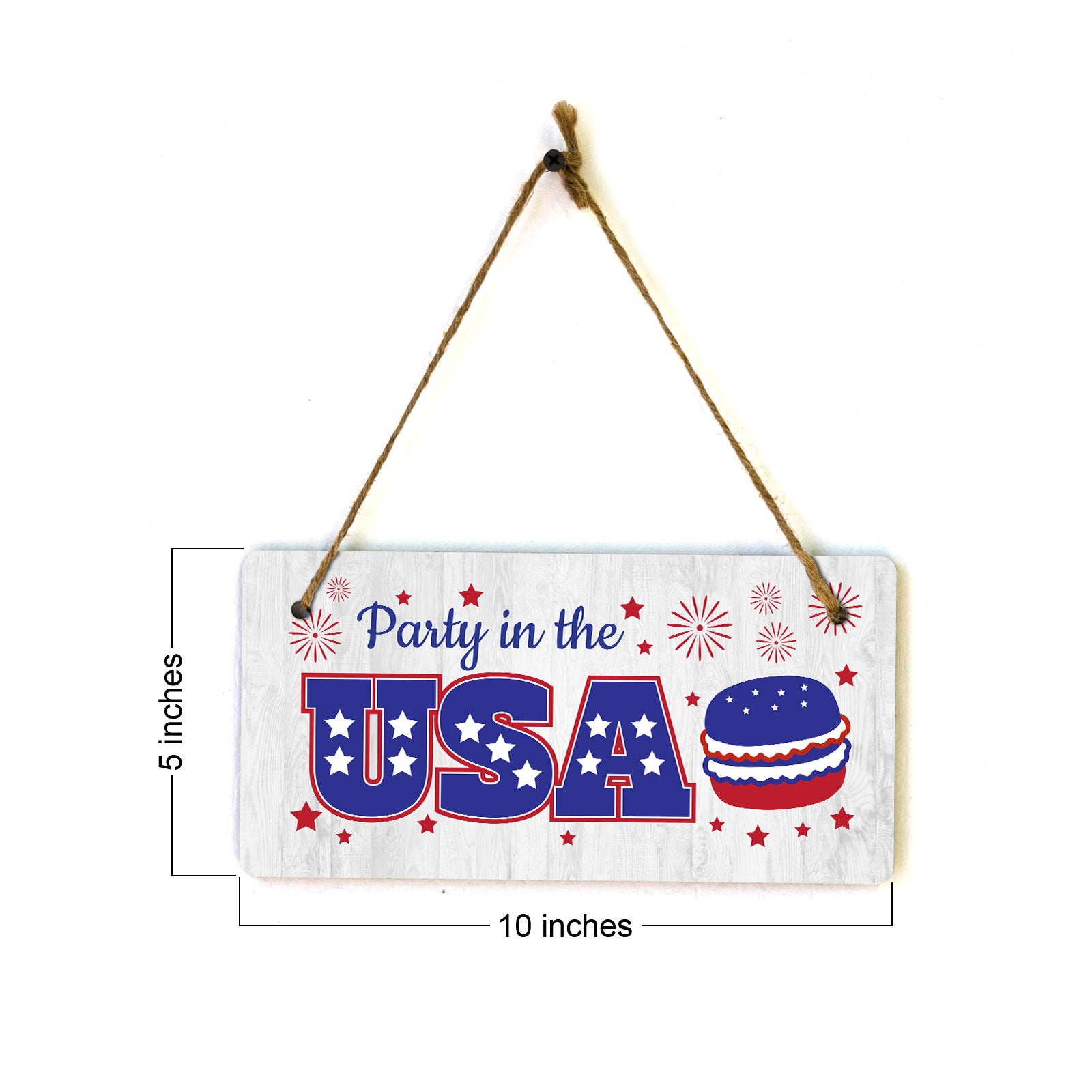 Party In The USA 5x10 Hanging Plus Wall or Door Sign | American Pride