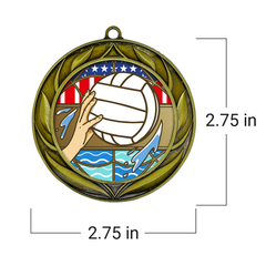 All Quality Water Polo Wreath Design Medal - 1st, 2nd, 3rd Place