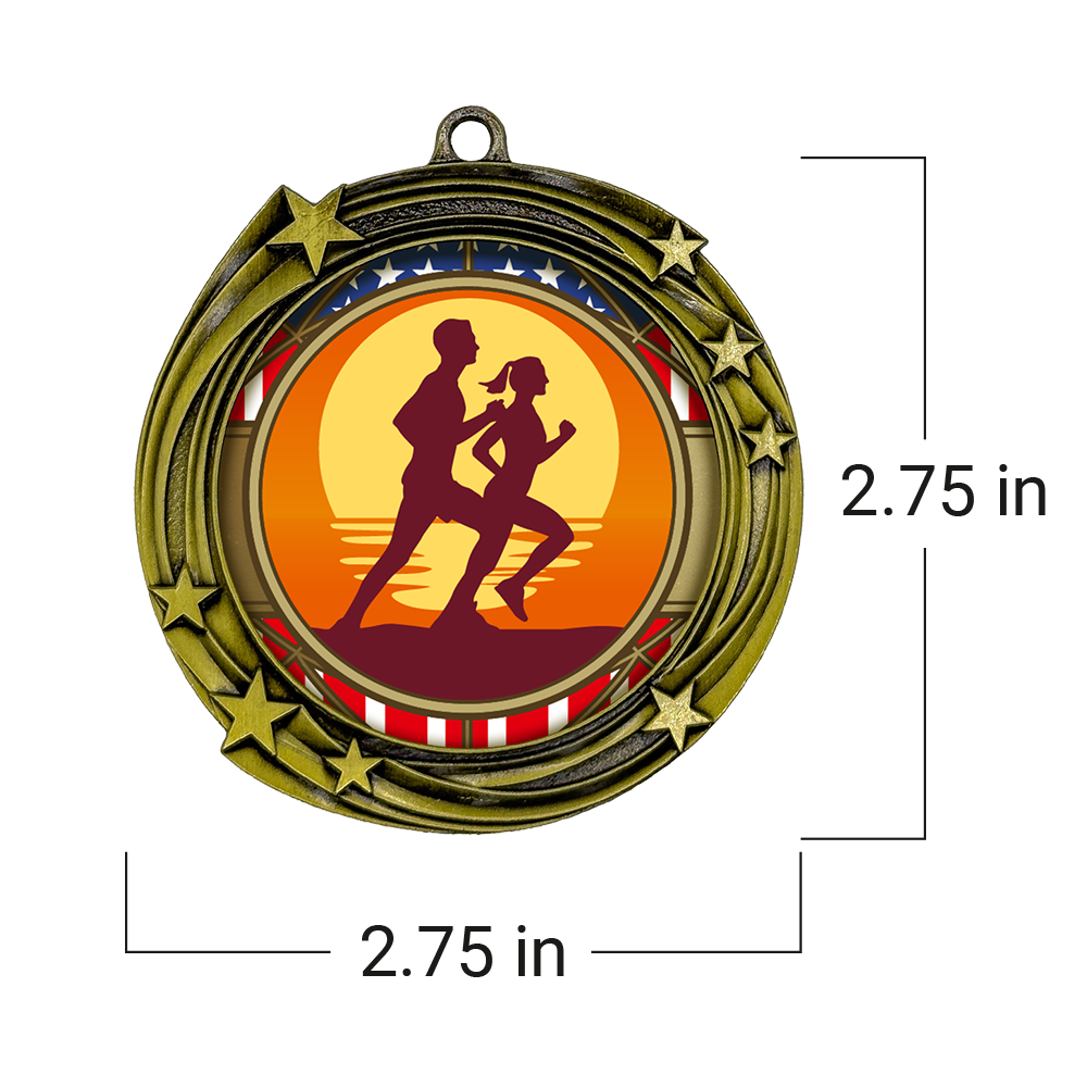 All Quality Stars Design Running Medal - 1st, 2nd, 3rd Place