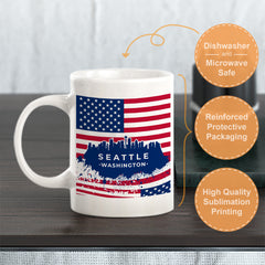 Seattle, Washington 11oz Plastic or Ceramic Mug | Office & Home | American Pride