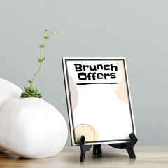 Brunch Offers 6x8 Dry Wipe Table Sign Easy Installation | Restaurant & Bar | Perfect To Clearly Direct Customers & Advertise Specials | No Pen Included