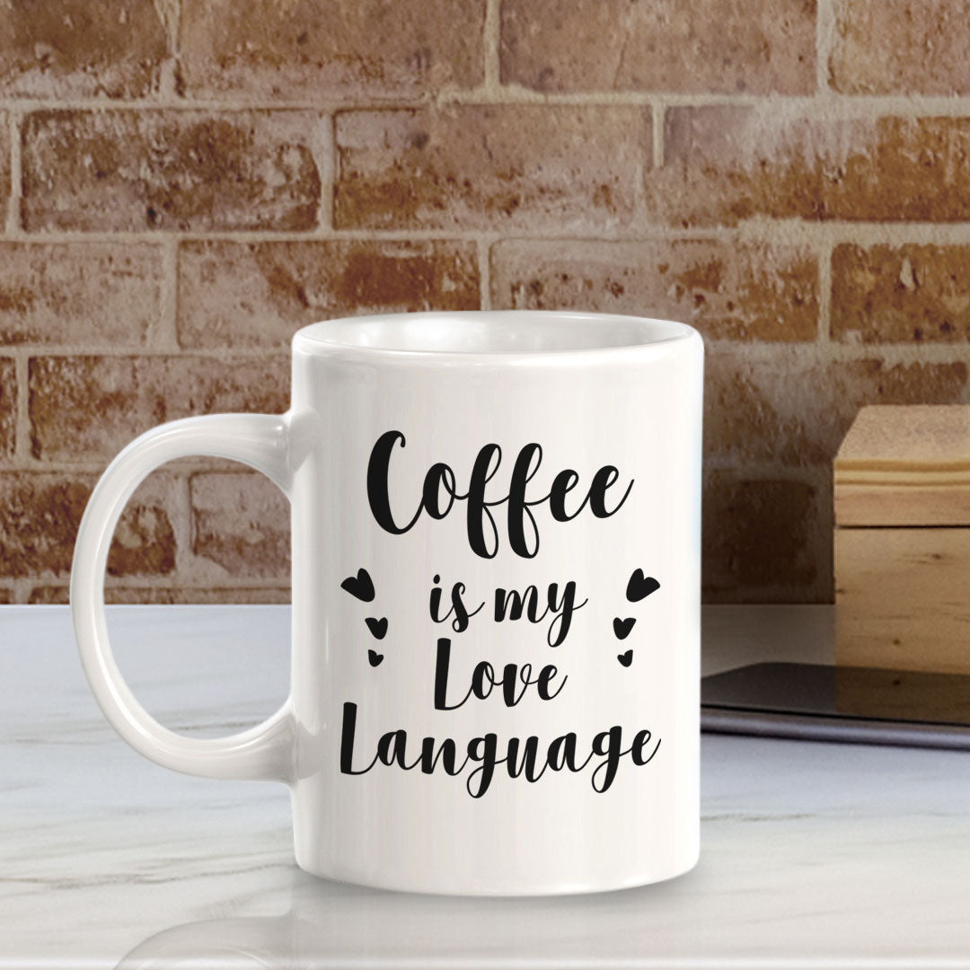 Designs ByLITA Coffee is my Love Language Office Workspace Home Family 11oz Plastic/Ceramic Coffee Mug