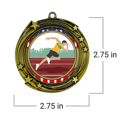 All Quality Stars Design Track and Field Medal ( male) - 1st, 2nd, 3rd Place