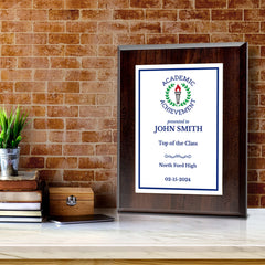 Academic Achievement Customizable Award Plaque |Easel Mount Option | Recognition of Achievement and Service Personalizable Plaques