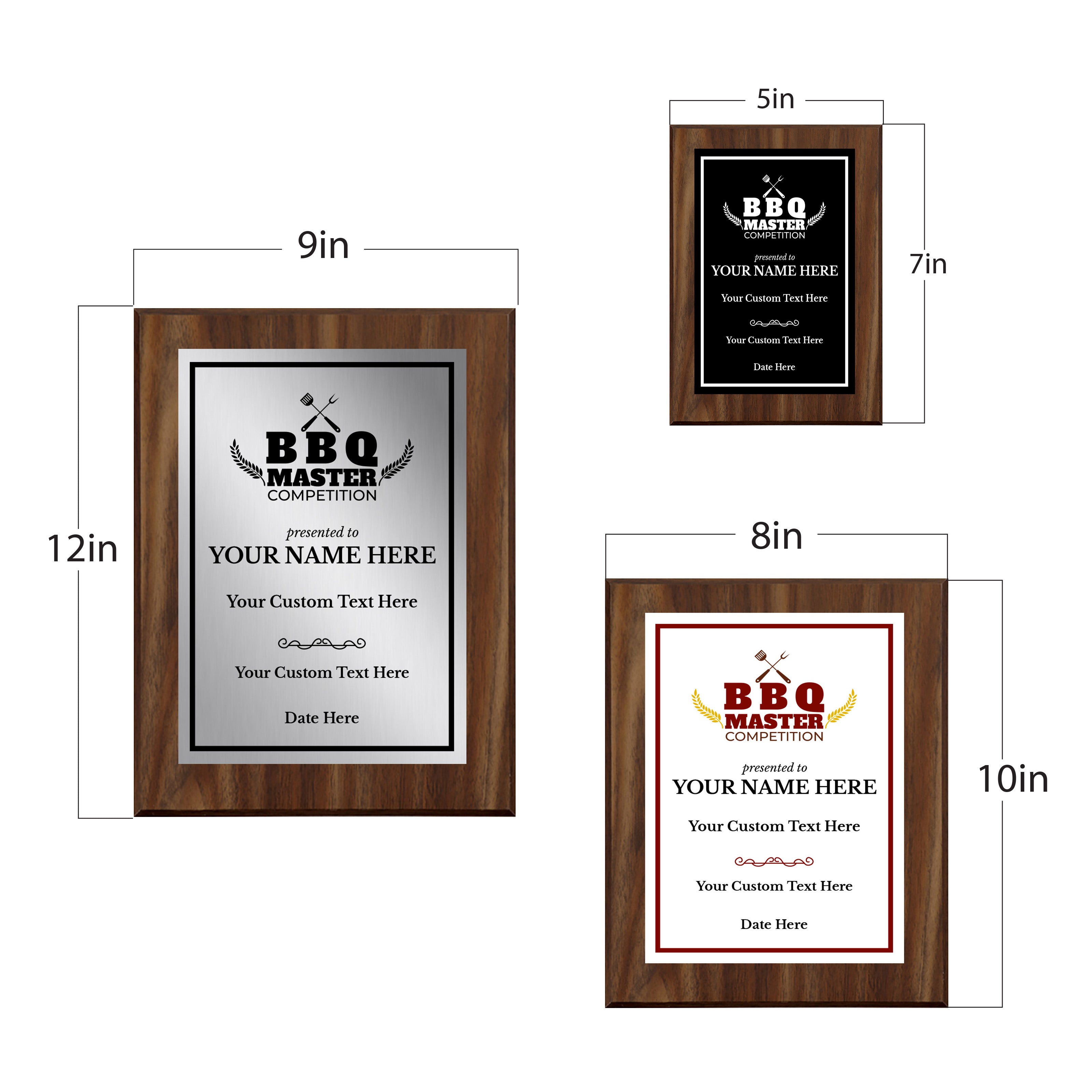 BBQ Master Competition Customizable Award Plaque | Easel Mount Option | Achievement and Recognition Personalizable Plaques