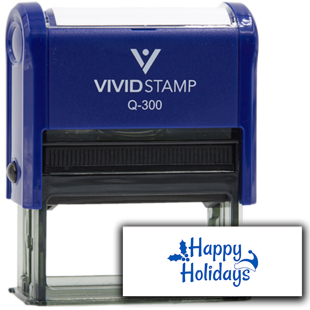 All Quality Happy Holidays Self-Inking Rubber Stamp | Christmas Gift Stamp | Festive Season