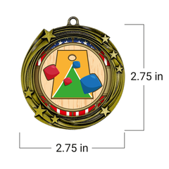 All Quality Stars Design Cornhole Medal | Competition | High Quality Metal Medal - 1st, 2nd, 3rd Place