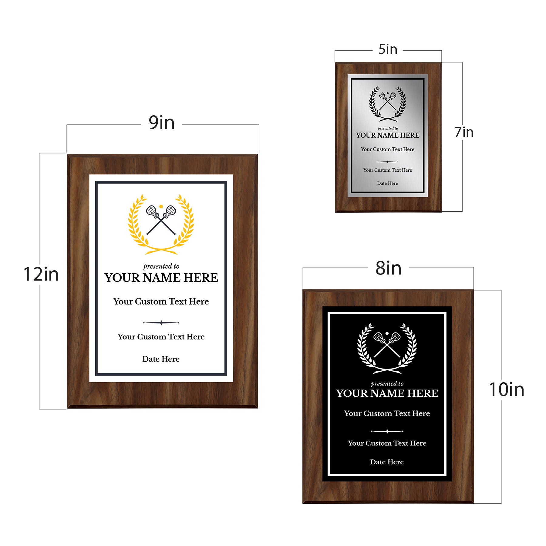 Lacrosse Customizable Wooden Award Plaque | Easel Mount Option | Achievement and Recognition Personalizable Plaques