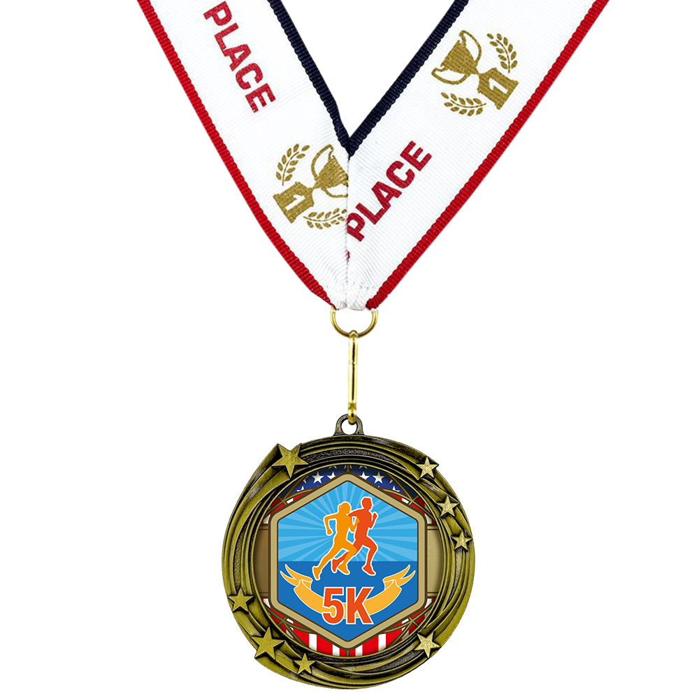 All Quality Stars Design 5k Medal | Competition | High Quality Metal Medal - 1st, 2nd, 3rd Place