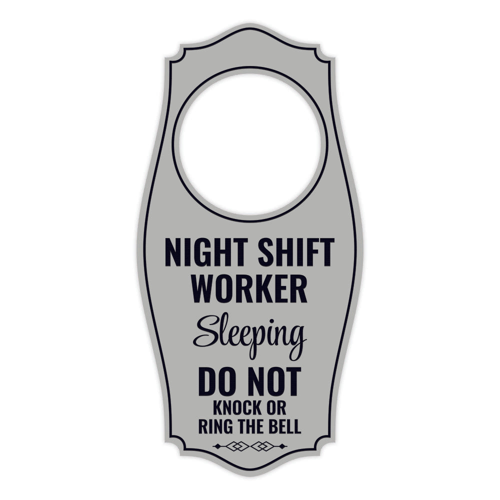 Night Shift Worker Sleeping Do Not Knock Or Ring The Bell Door Hanger | House or Business Door Sign