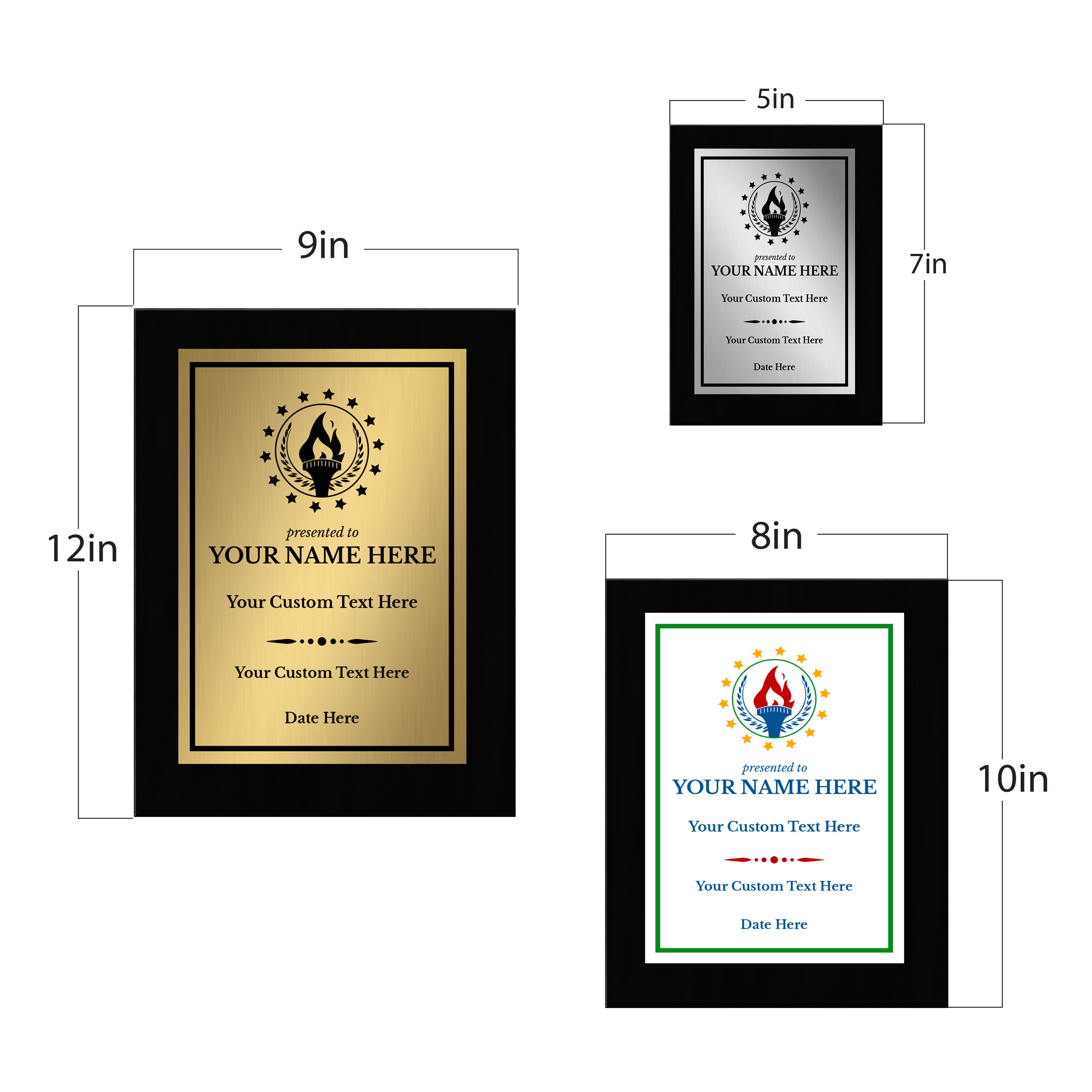 Sport and Athletics Competition Customizable Black Frame Award Plaque | Easel Mount Option | Recognition of Achievement and Service Personalizable Plaques