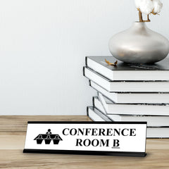 Conference room B, Black Frame Desk Sign (2 x 8")