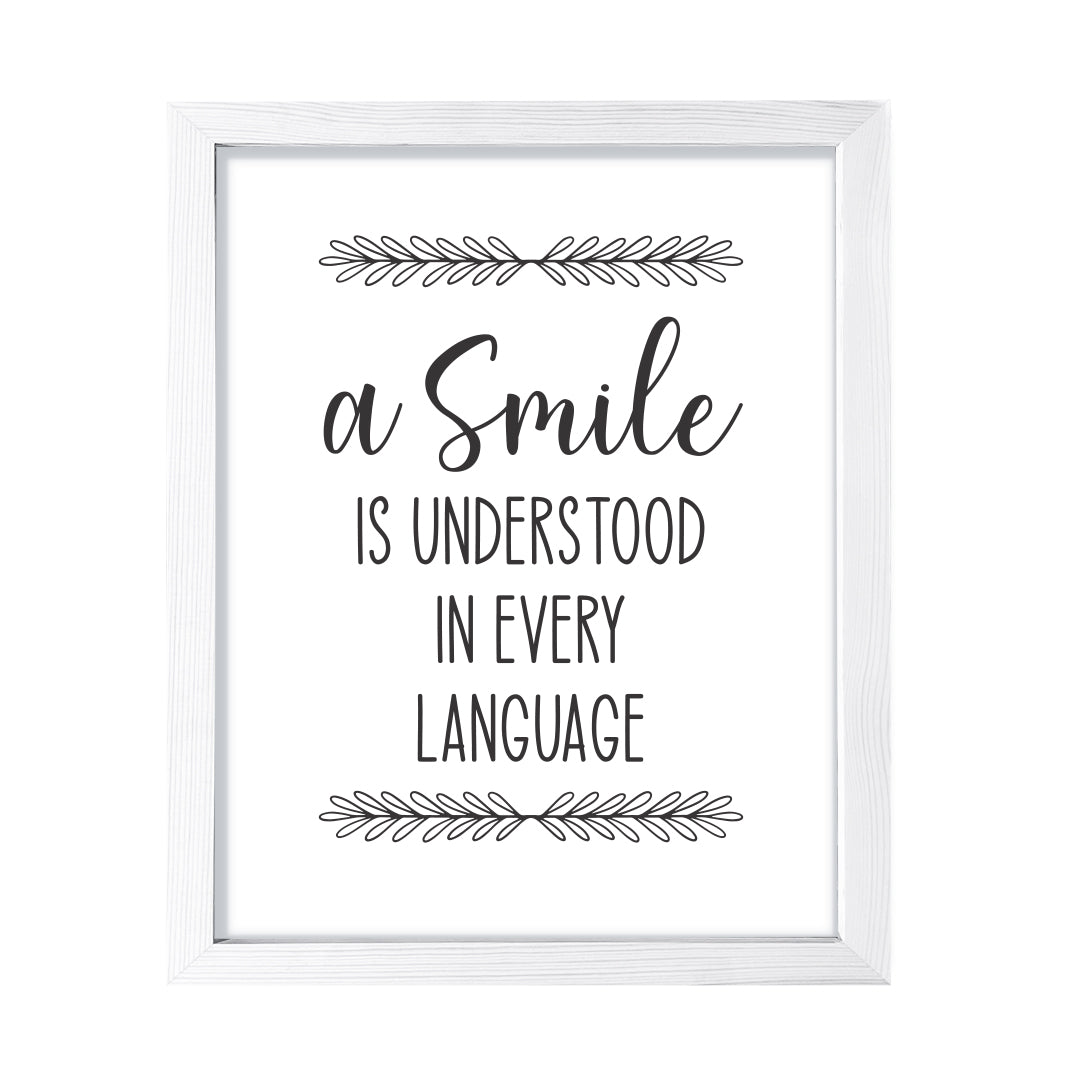 A Smile Is Understood In Every Language, Framed Wall Art, Home Décor Prints