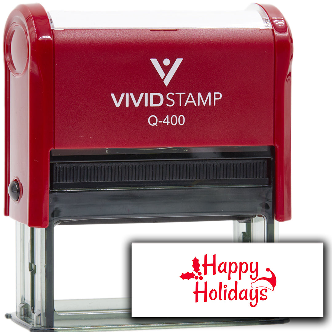 All Quality Happy Holidays Self-Inking Rubber Stamp | Christmas Gift Stamp | Festive Season