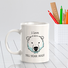 I love big bear hugs 11oz Plastic/Ceramic Coffee Mug | Funny Animal Mugs