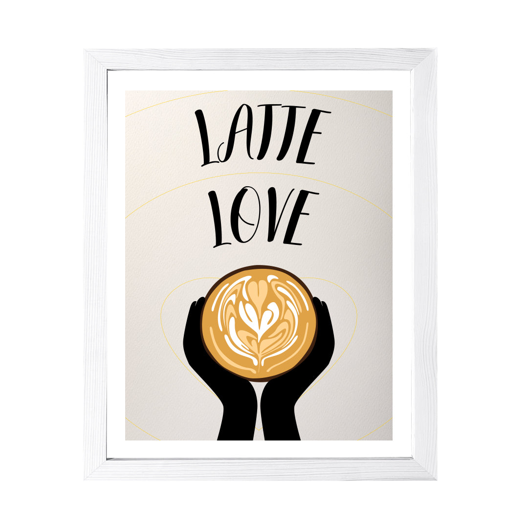 Designs ByLITA Latte Love, Wall Print Art | Retro Coffee Bar Decoration