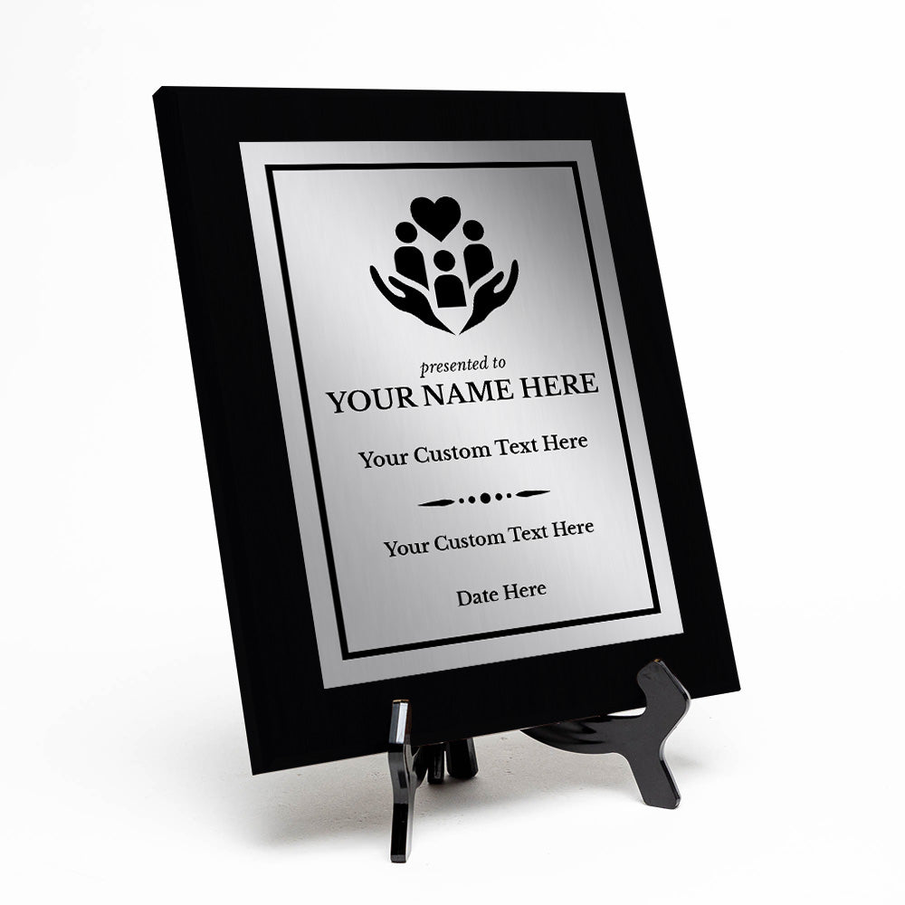 Donor and Patron Gratitude Customizable Black Frame Award Plaque | Easel Mount Option | Recognition and Service Personalizable Plaque