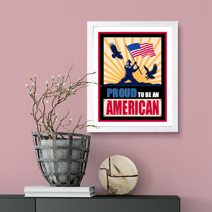 Designs ByLITA Proud To Be an American, Wall Print Art | USA Patriotic Decoration (Unframed or Framed)