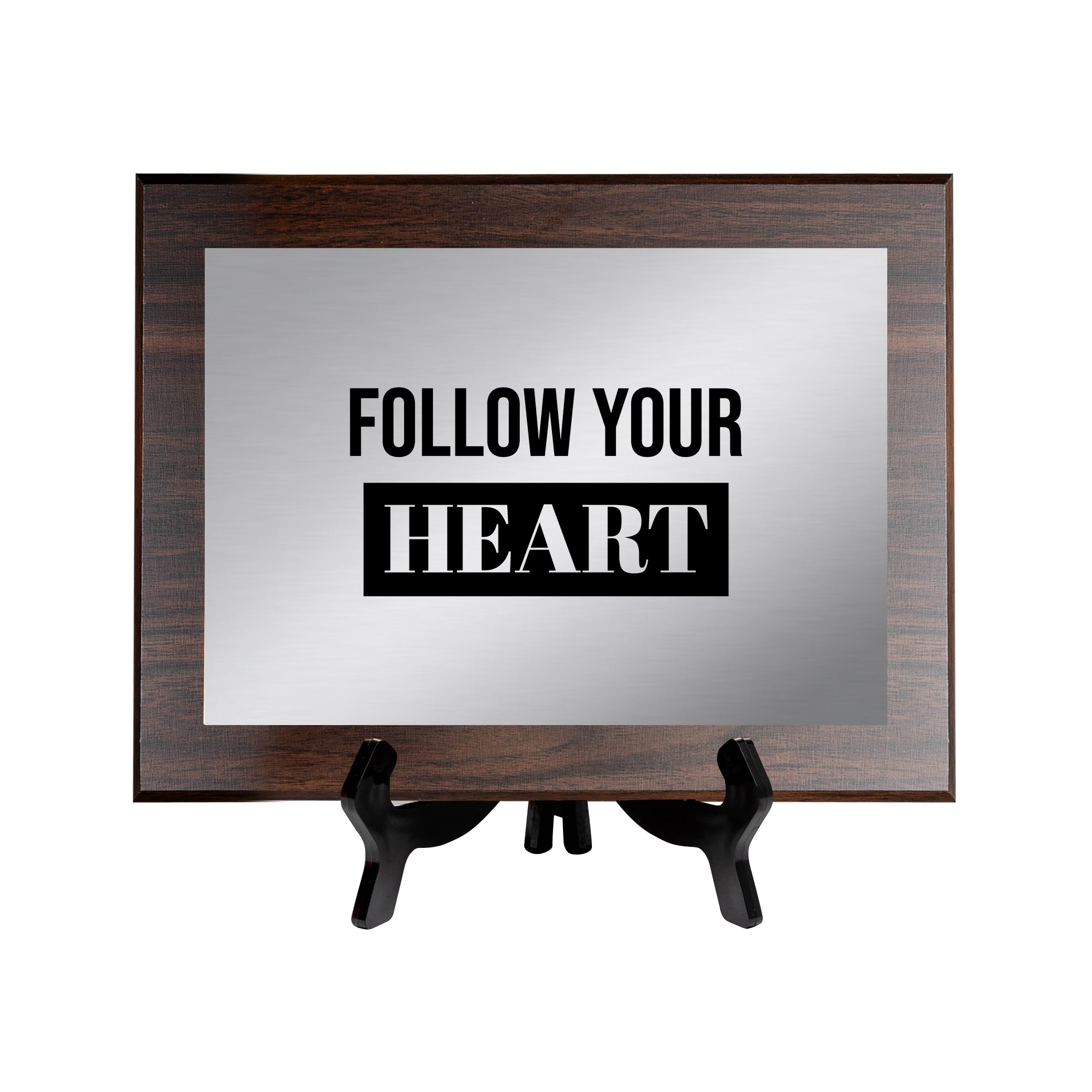 Follow Your Heart Decorative Wall Plaque | Easel Mount Option | Inspirational Affirmation Wall Art