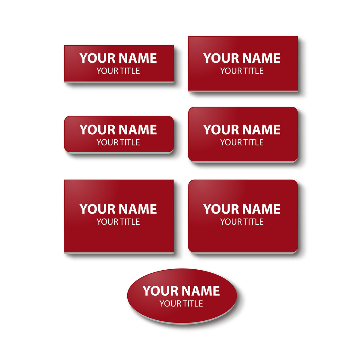 Plastic Blank Name Badge (Red)