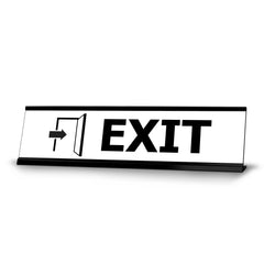 Exit, Black Frame Desk Sign (2 x 8")