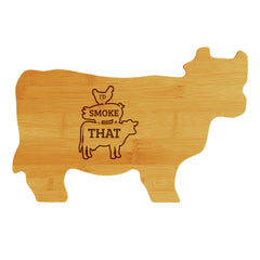 I'd Smoke That 14.75 x 9.75" Cow Shape Cutting Board | Funny Kitchen Chopping Board