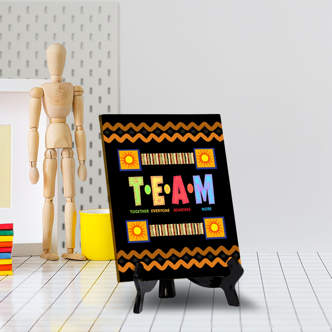 Team Together Everyone Achieves More Table Sign with Acrylic Stand (6x8“) | Classroom & Home Decor