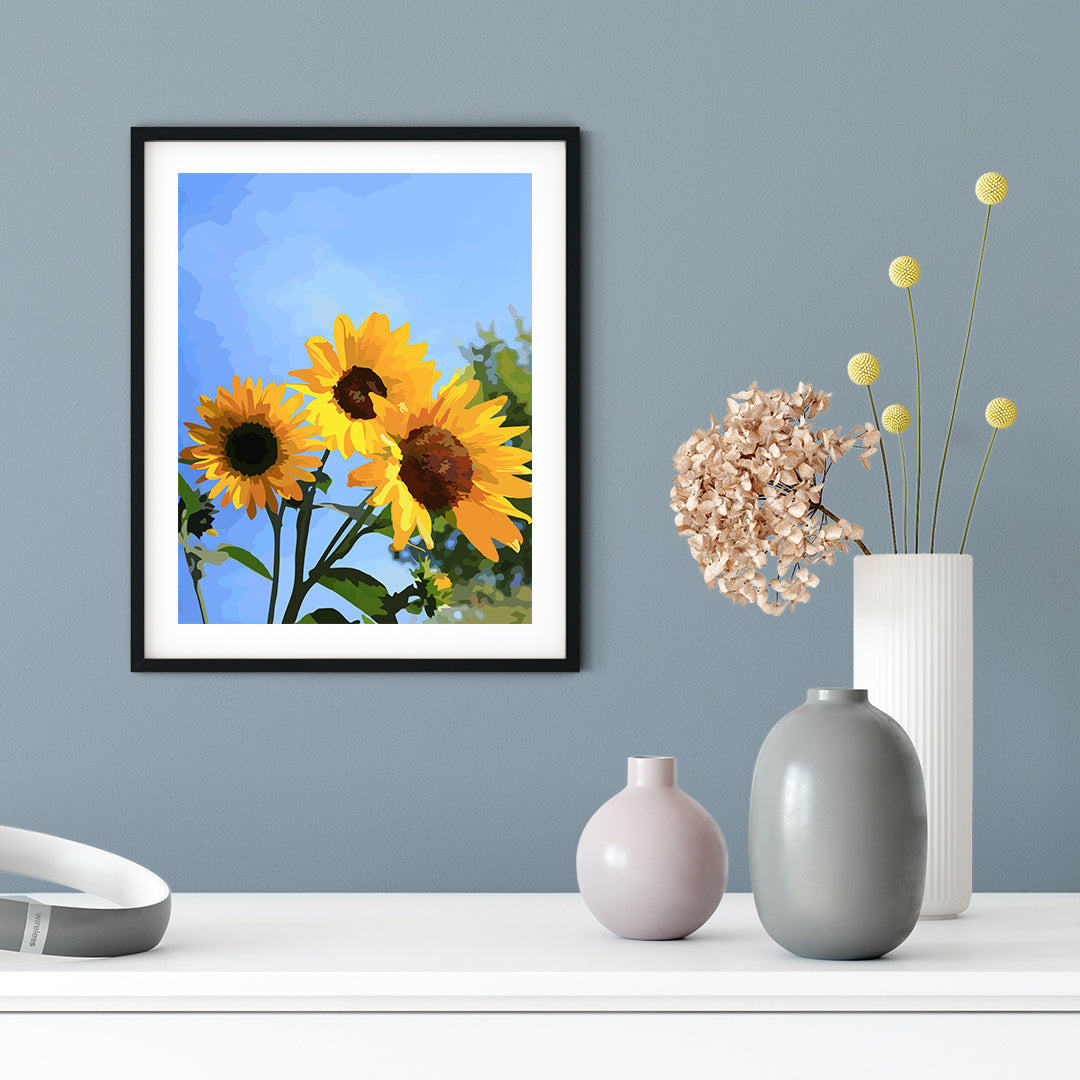 Designs ByLITA Radiant Sunflowers, Wall Print Art | Beautiful Flowers | Stylish Modern Decoration For The Home and Office